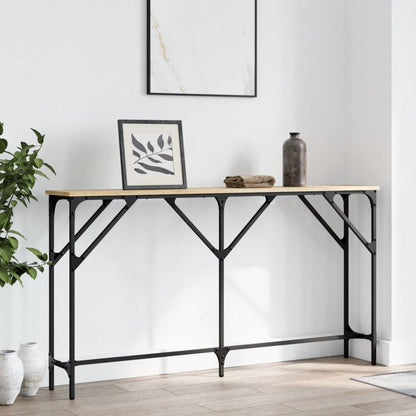 Console Table | Sonoma Oak | Engineered Wood, Metal | 140 x 23 x 75 cm