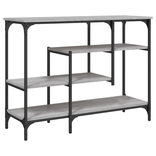 Console Table with Shelves Grey Sonoma 100x35x75 cm