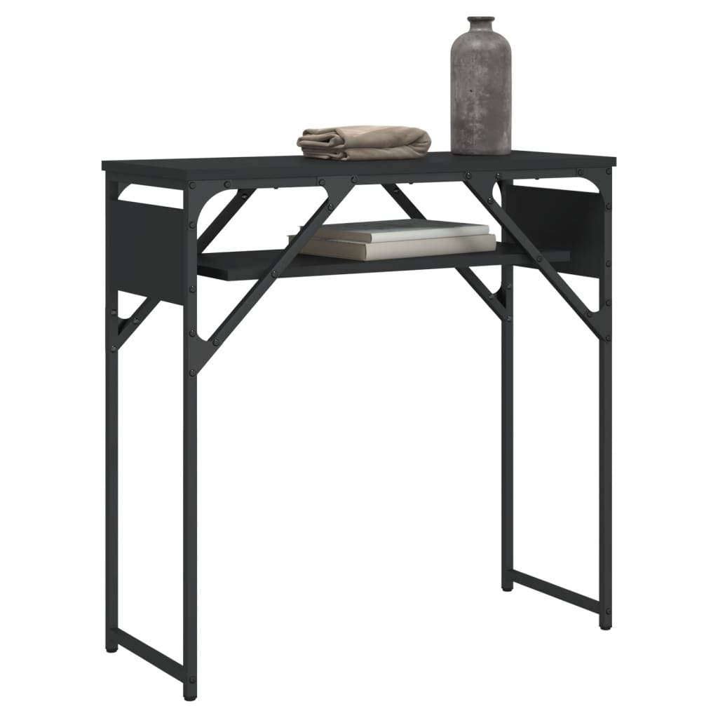 Console Table with Shelf Black 29.5"x11.8"x29.5" Engineered Wood