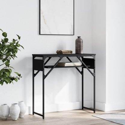 Console Table with Shelf Black 29.5"x11.8"x29.5" Engineered Wood