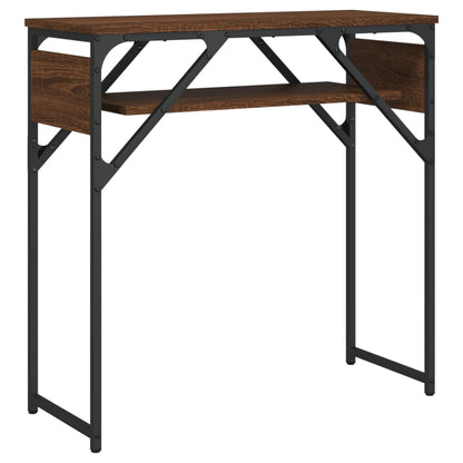 Console Table with Shelf Brown Oak 75x30x75cm Engineered Wood
