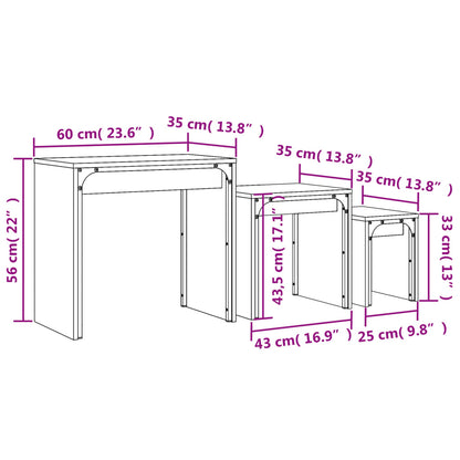 Nesting Coffee Tables 3 pcs Grey Sonoma Engineered Wood