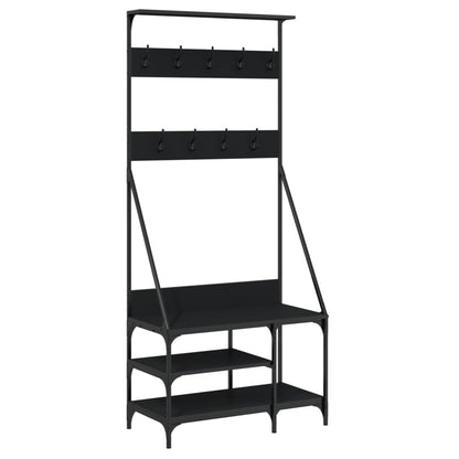 Clothes Rack with Shoe Storage Black 80x40x184 cm