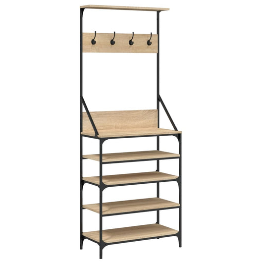 Clothes Rack with Shoe Storage Sonoma Oak 70x34x184 cm
