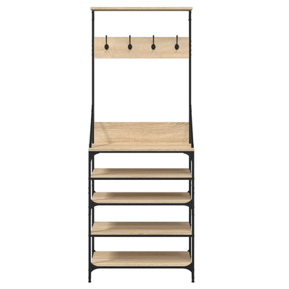 Clothes Rack with Shoe Storage Sonoma Oak 70x34x184 cm