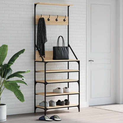Clothes Rack with Shoe Storage Sonoma Oak 70x34x184 cm