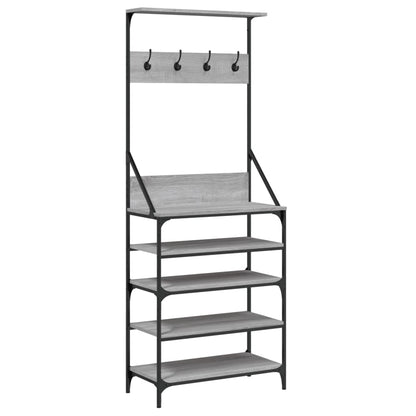 Clothes Rack with Shoe Storage Grey Sonoma 70x34x184 cm