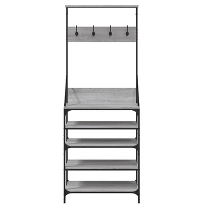 Clothes Rack with Shoe Storage Grey Sonoma 70x34x184 cm