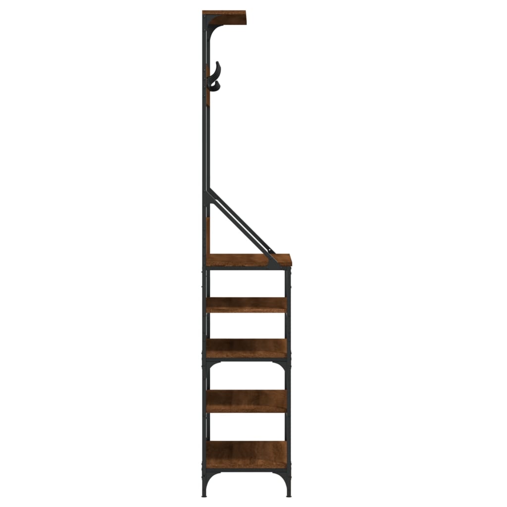 Clothes Rack with Shoe Storage Brown Oak 70x34x184 cm
