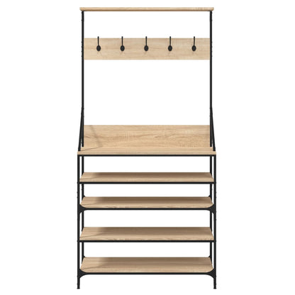 Clothes Rack with Shoe Storage Sonoma Oak 90x34x184 cm