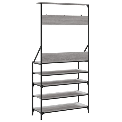Clothes Rack with Shoe Storage Grey Sonoma 90x34x184 cm