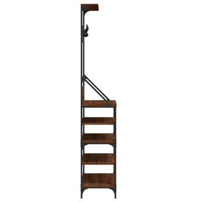 Clothes Rack with Shoe Storage Brown Oak 90x34x184 cm