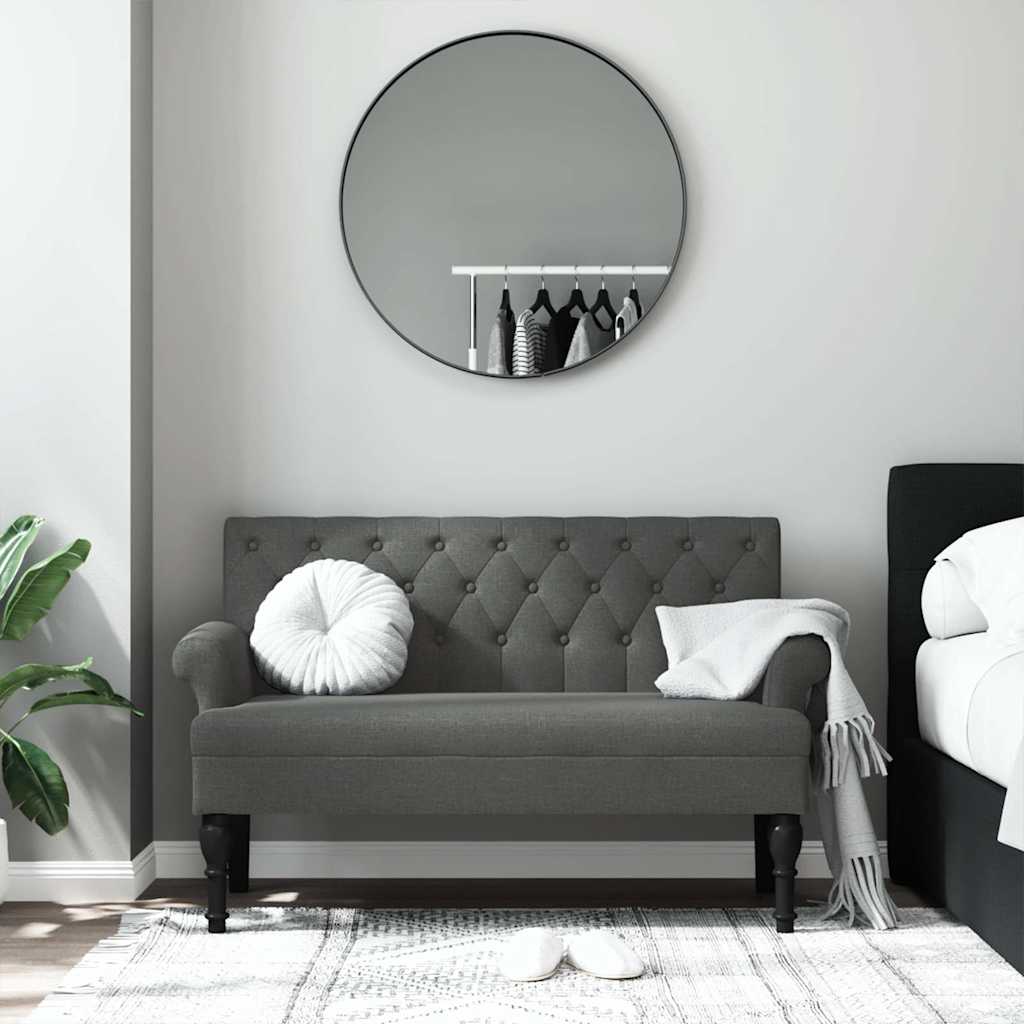 Bench with Backrest Dark Grey 47.2x24.4x29.7" Fabric