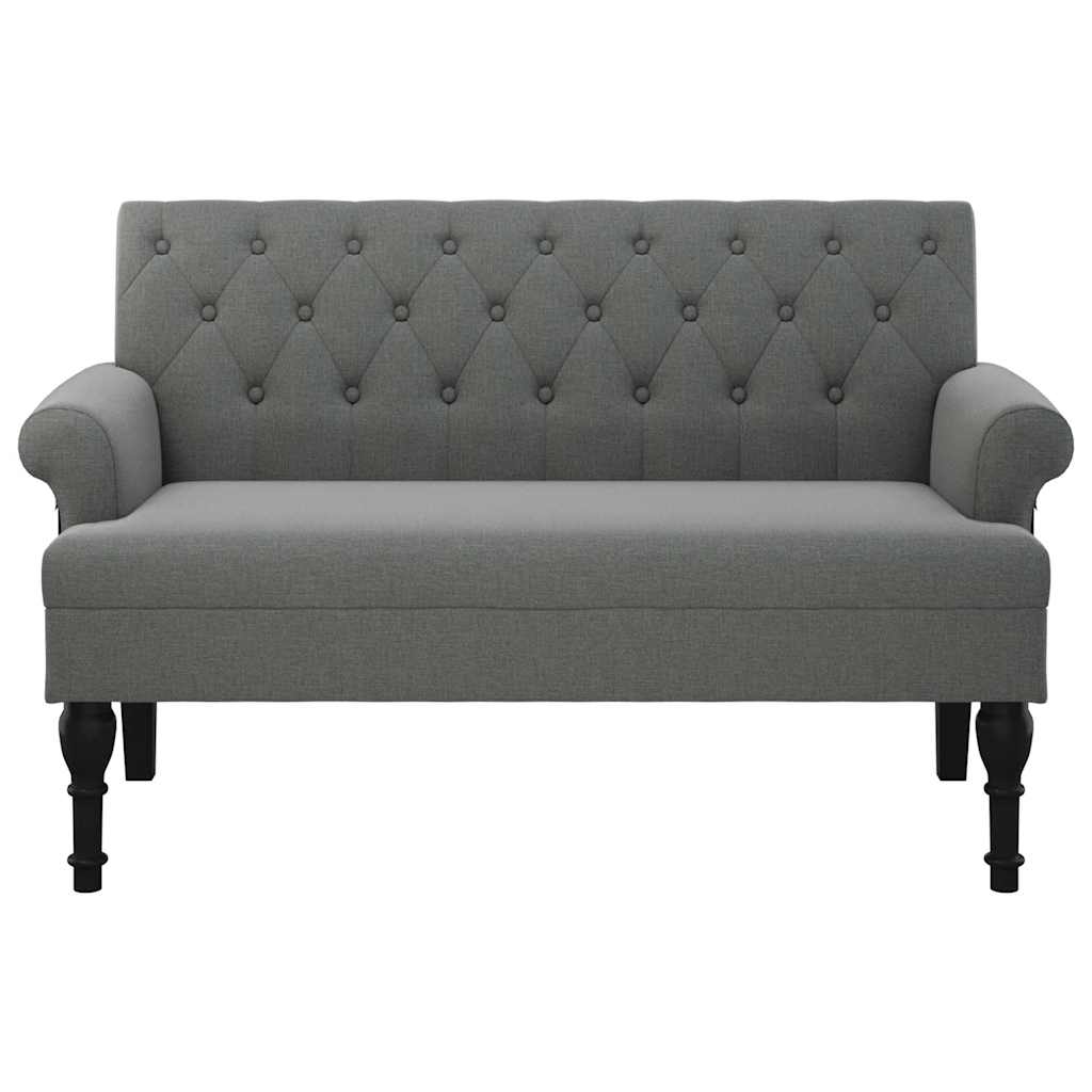 Bench with Backrest Dark Grey 47.2x24.4x29.7" Fabric