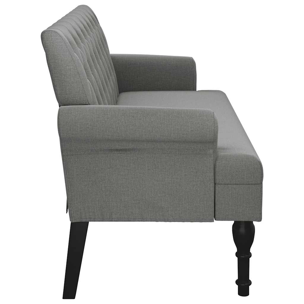 Bench with Backrest Dark Grey 47.2x24.4x29.7" Fabric