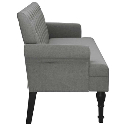 Bench with Backrest Dark Grey 47.2x24.4x29.7" Fabric