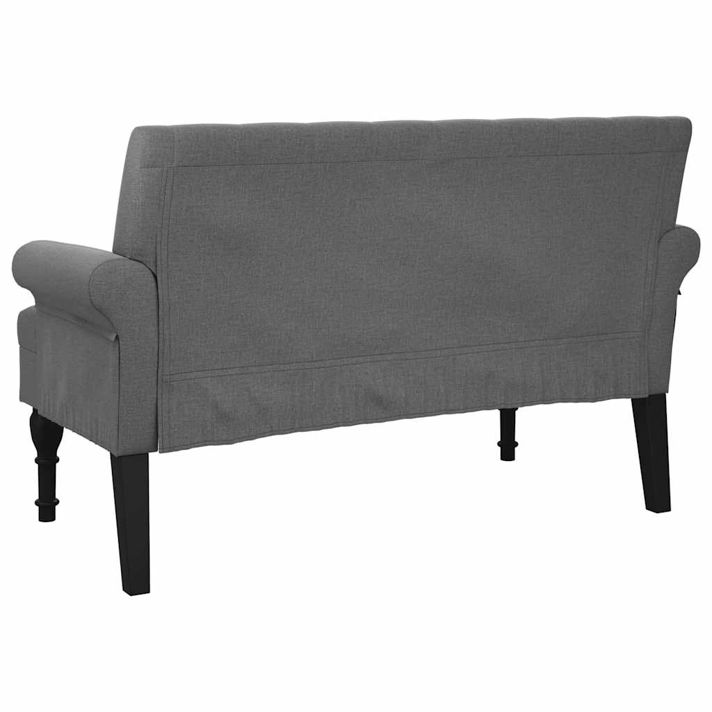 Bench with Backrest Dark Grey 47.2x24.4x29.7" Fabric