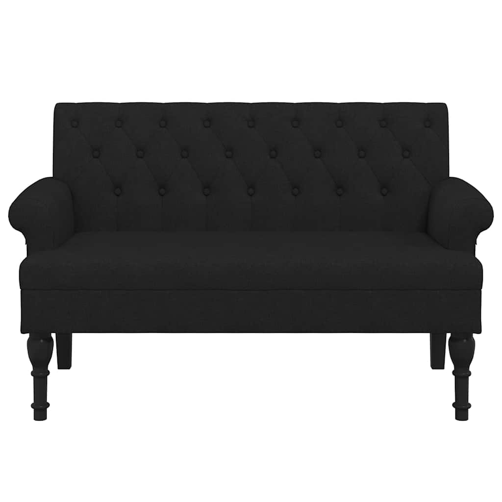Bench with Backrest Black 47.2x24.4x29.7" Fabric