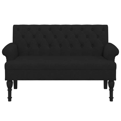 Bench with Backrest Black 47.2x24.4x29.7" Fabric