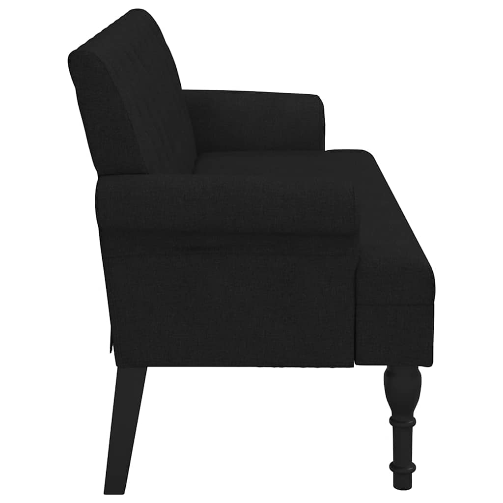 Bench with Backrest Black 47.2x24.4x29.7" Fabric