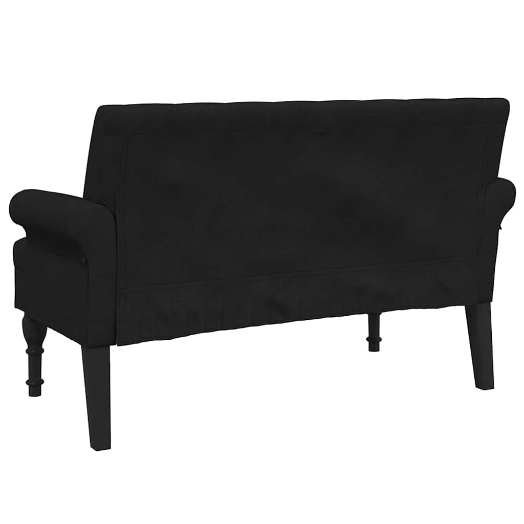 Bench with Backrest Black 47.2x24.4x29.7" Fabric