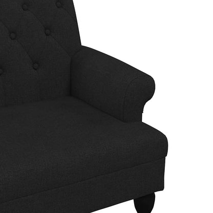 Bench with Backrest Black 47.2x24.4x29.7" Fabric