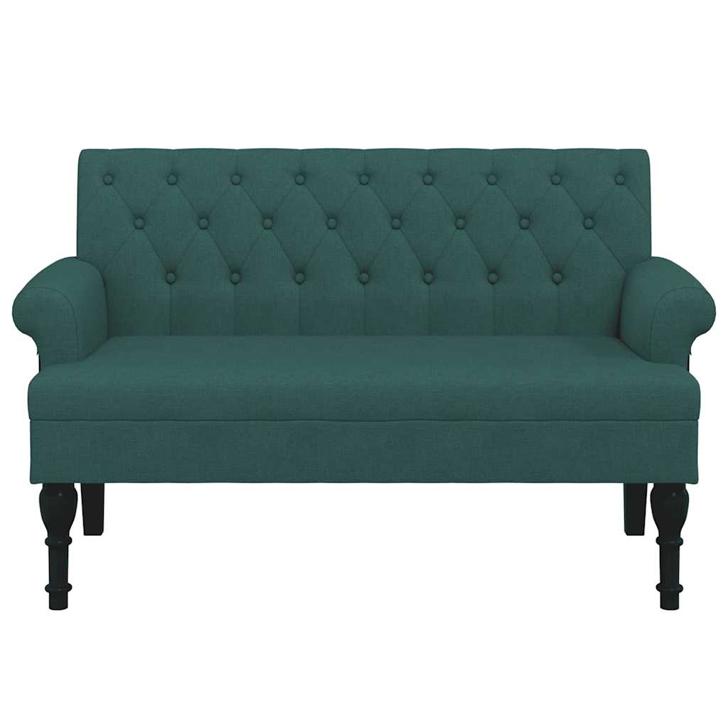 Bench with Backrest Dark Green 47.2"x24.4"x29.7" Fabric