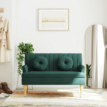 Bench with Cushions Dark Green 44.5"x25.4"x29.7" Fabric