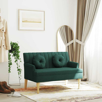 Bench with Cushions Dark Green 44.5"x25.4"x29.7" Fabric