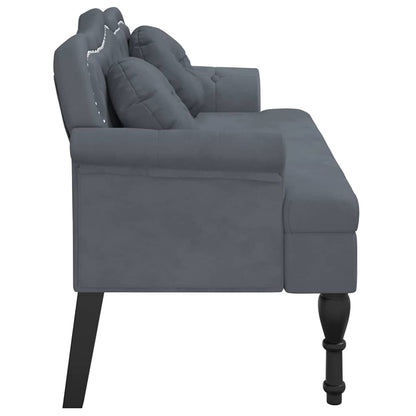 Bench with Cushions Dark Grey 47.4x25.6x29.5" Velvet