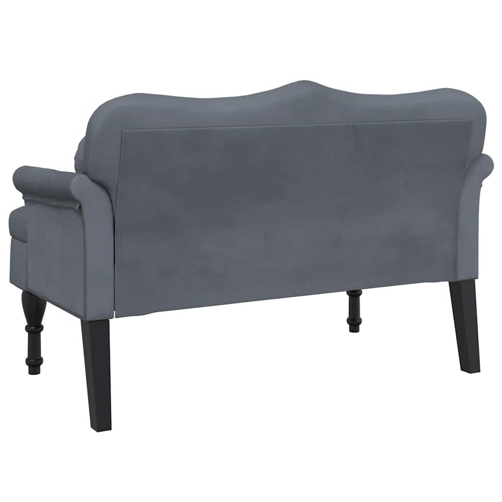 Bench with Cushions Dark Grey 47.4x25.6x29.5" Velvet