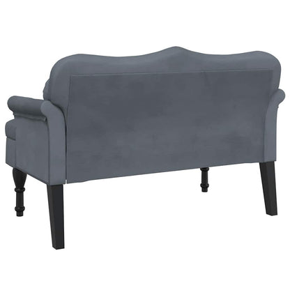 Bench with Cushions Dark Grey 47.4x25.6x29.5" Velvet