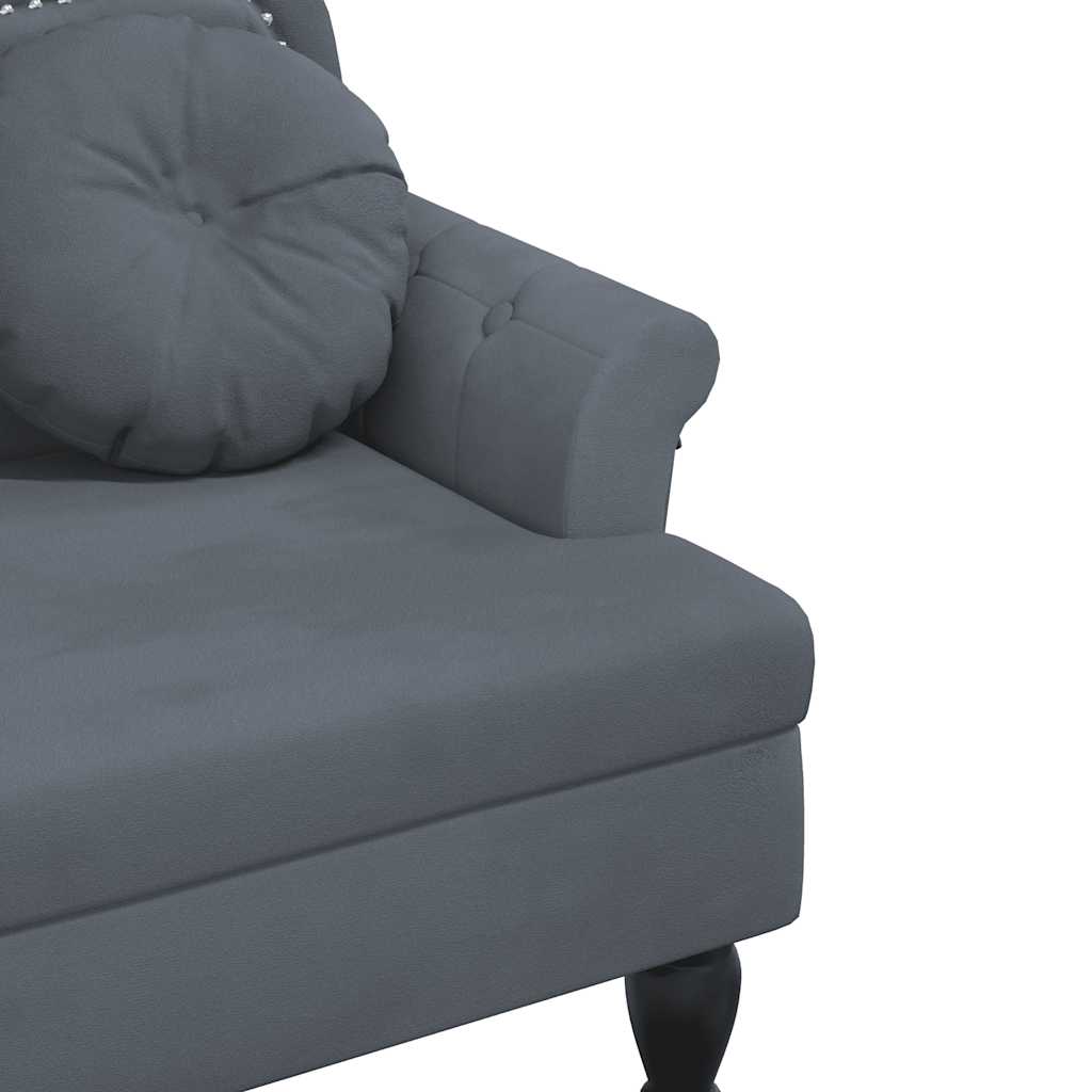 Bench with Cushions Dark Grey 47.4x25.6x29.5" Velvet