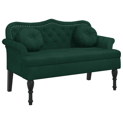 Bench with Cushions Dark Green 47.4x25.6x29.5" Velvet