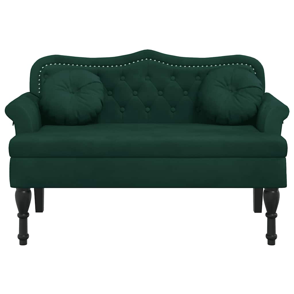 Bench with Cushions Dark Green 47.4x25.6x29.5" Velvet