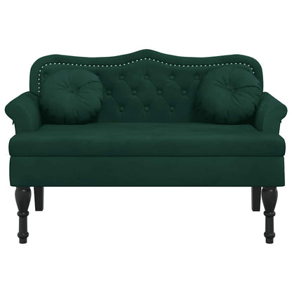 Bench with Cushions Dark Green 47.4x25.6x29.5" Velvet