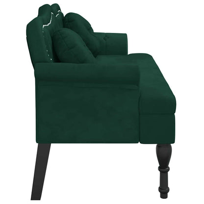 Bench with Cushions Dark Green 47.4x25.6x29.5" Velvet