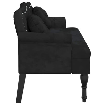 Bench with Cushions Black 47.4x25.6x29.5" Velvet