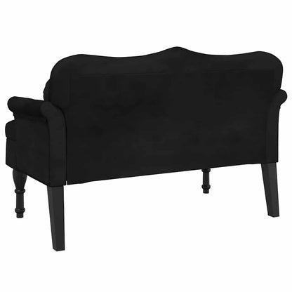 Bench with Cushions Black 47.4x25.6x29.5" Velvet