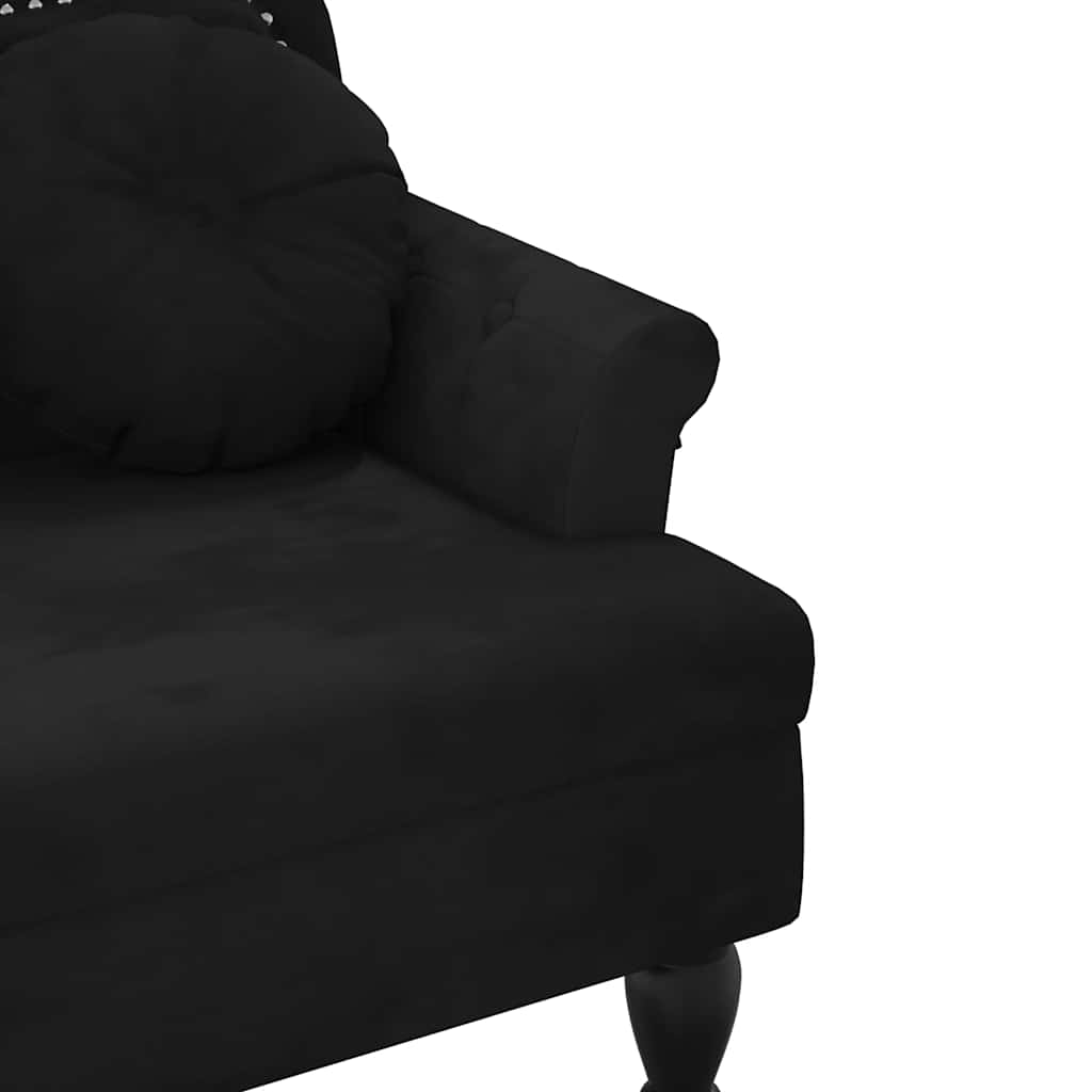 Bench with Cushions Black 47.4x25.6x29.5" Velvet