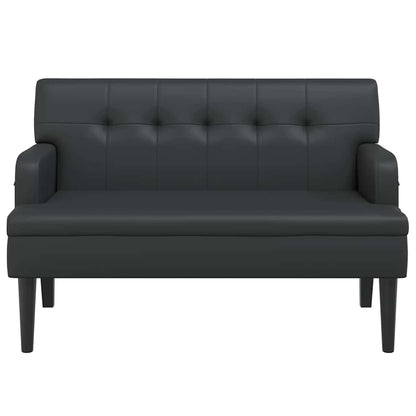 Bench with Backrest Black 44.1x25.8x29.5" Faux Leather