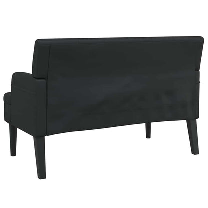 Bench with Backrest Black 44.1x25.8x29.5" Faux Leather