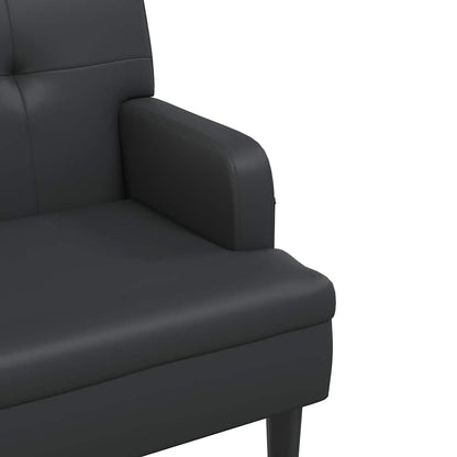 Bench with Backrest Black 44.1x25.8x29.5" Faux Leather