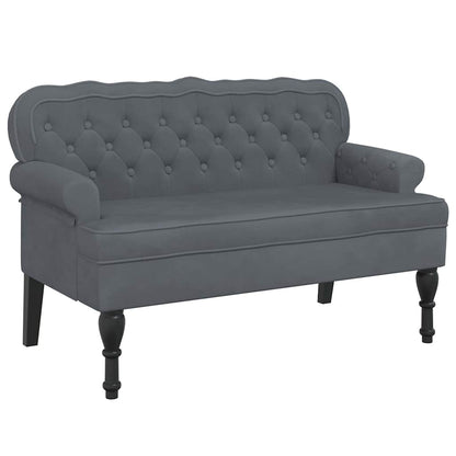 Bench with Backrest Dark Gray 47"x25.4"x29.5" Velvet