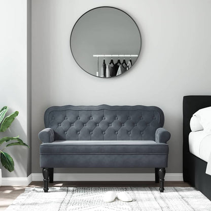 Bench with Backrest Dark Gray 47"x25.4"x29.5" Velvet