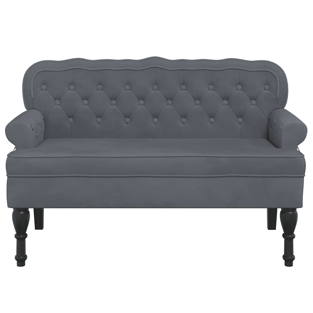Bench with Backrest Dark Gray 47"x25.4"x29.5" Velvet