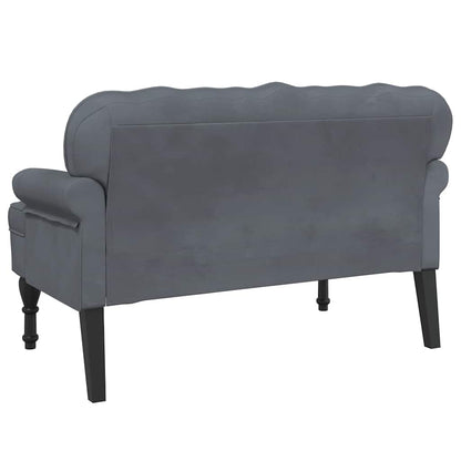 Bench with Backrest Dark Gray 47"x25.4"x29.5" Velvet