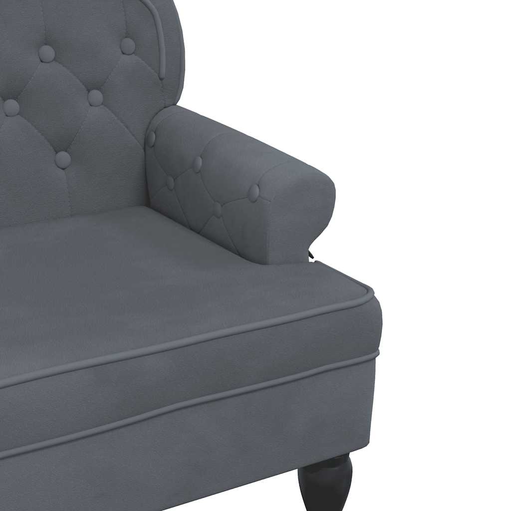 Bench with Backrest Dark Gray 47"x25.4"x29.5" Velvet