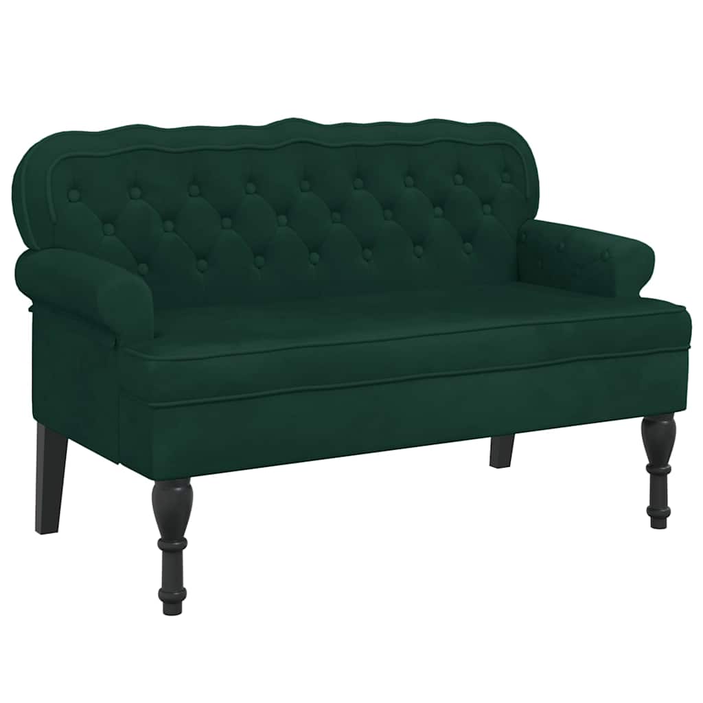 Bench with Backrest Dark Green 47"x25.4"x29.5" Velvet