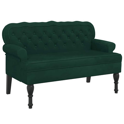 Bench with Backrest Dark Green 47"x25.4"x29.5" Velvet